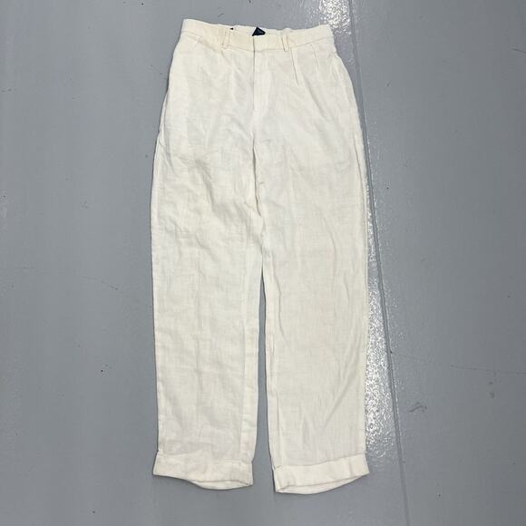 Vintage 90s Polo Ralph Lauren White Linen Trousers 29x30